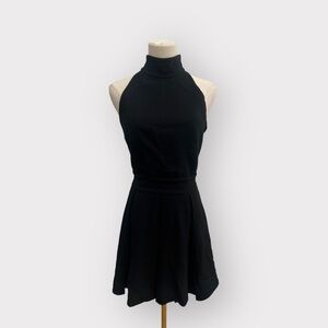 FOREIGN EXCHANGE Black Halter Neck Cut Out Back Dress (Sz S)